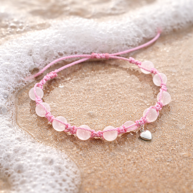 Bracelet Quartz Rose Shamballa Plaquettes 9 x 6 mm - Artisans de Madagascar Bracelet Quartz Rose Shamballa Plaquettes 9 x 6 mm - Artisans de Madagascar